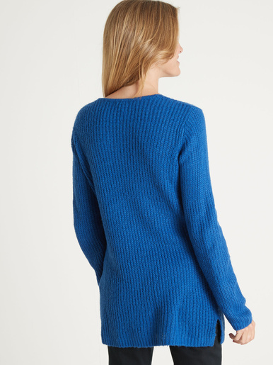 Pull-tunique côtes perlées