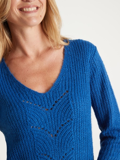 Pull-tunique côtes perlées