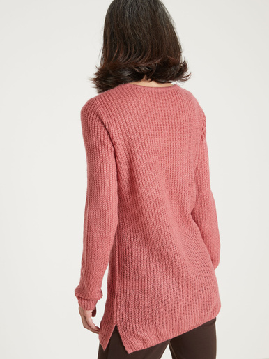 Pull-tunique côtes perlées