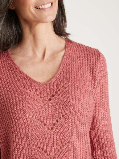 Pull-tunique côtes perlées