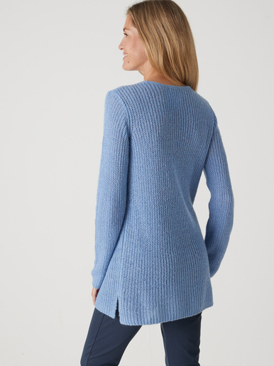 Pull-tunique côtes perlées