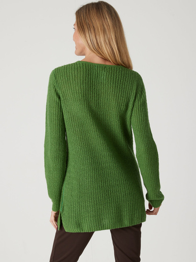 Pull-tunique côtes perlées