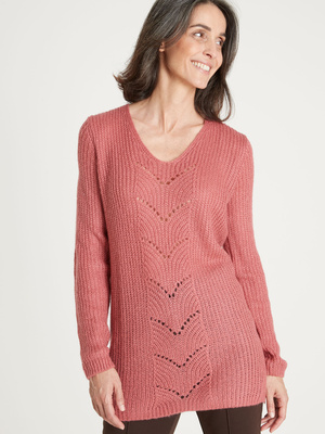 Pull-tunique côtes perlées