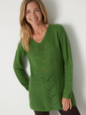 Pull-tunique côtes perlées