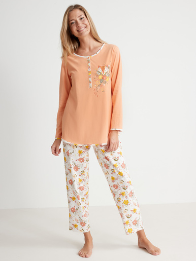 Pyjama maille pur coton - Balsamik - Rouille