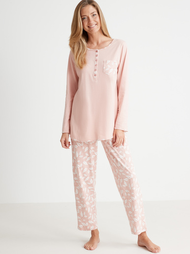 Pyjama maille pur coton - Balsamik - Rose
