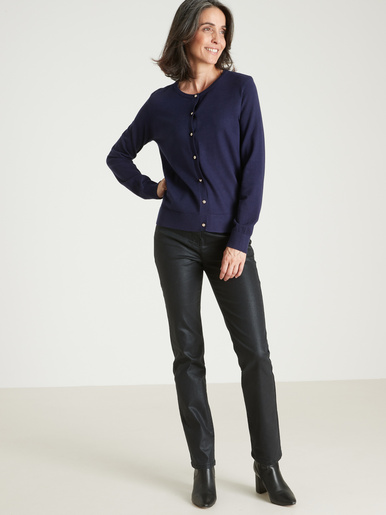 Cardigan élégant boutons-bijoux