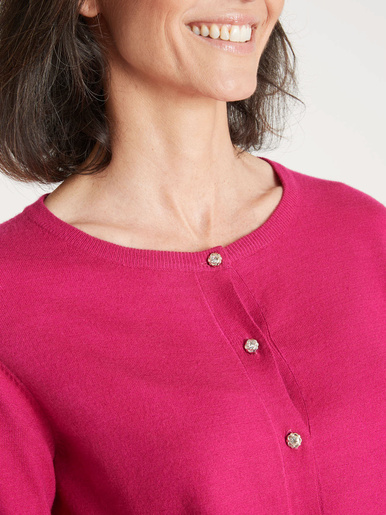 Cardigan élégant boutons-bijoux - Daxon - 