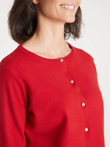 Cardigan élégant boutons-bijoux