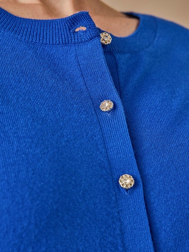 Cardigan élégant boutons-bijoux