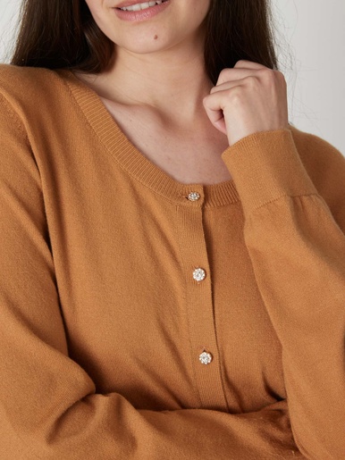 Cardigan élégant boutons-bijoux - Daxon - 