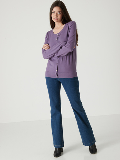 Cardigan élégant boutons-bijoux