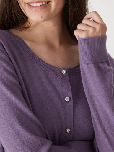 Cardigan élégant boutons-bijoux