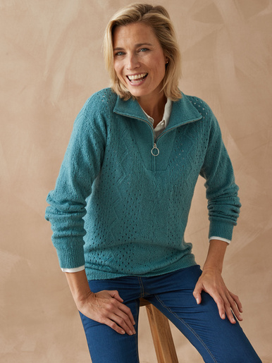 Pull col montant zippé