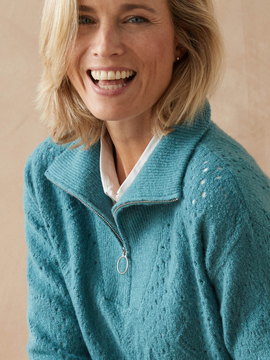 Pull col montant zippé