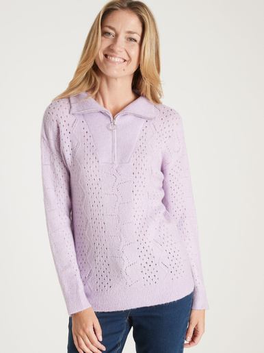 Pull col montant zippé - Daxon - Parme