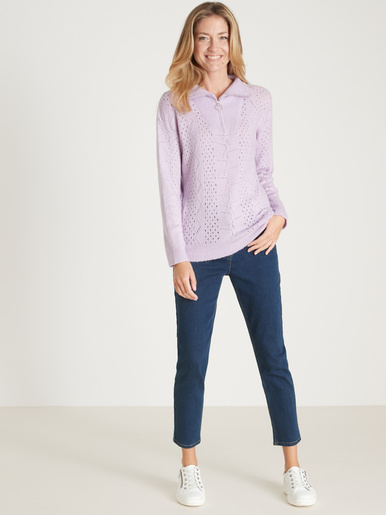 Pull col montant zippé