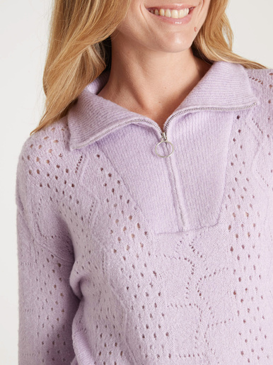 Pull col montant zippé