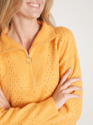 Pull col montant zippé