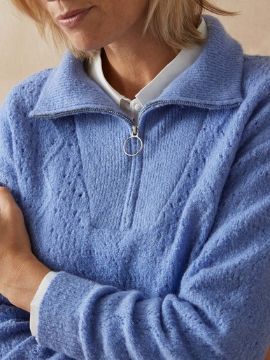 Pull col montant zippé