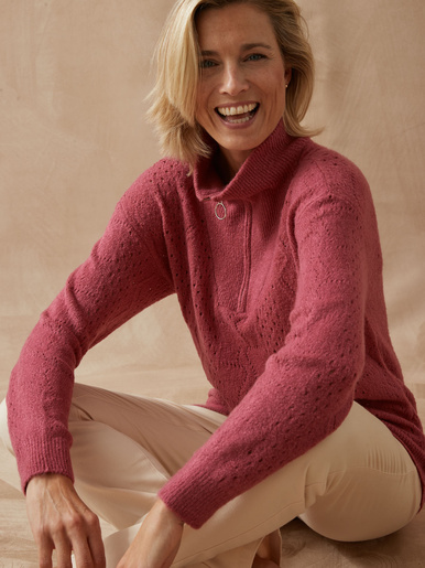 Pull col montant zippé