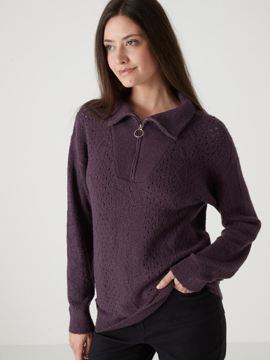Pull col montant zippé
