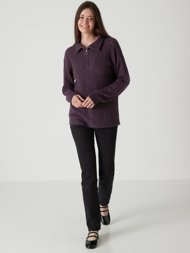 Pull col montant zippé