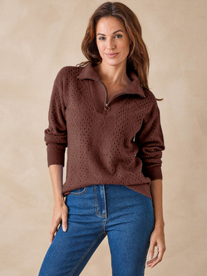 Pull col montant zippé