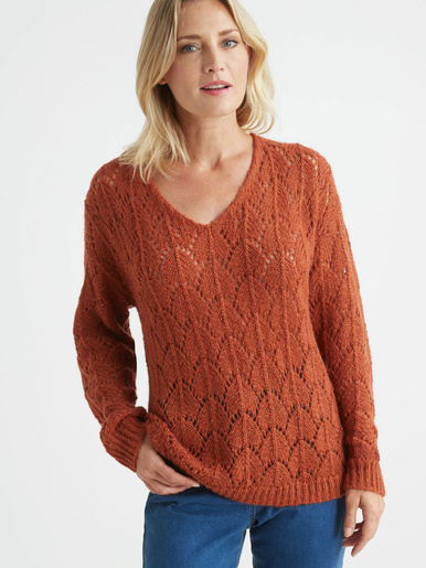 Pull avec mohair et laine - Daxon - Caramel