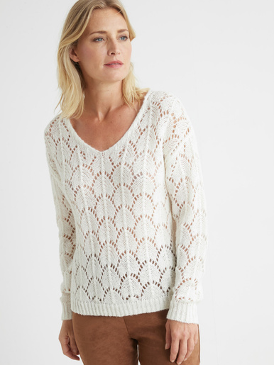 Pull avec mohair et laine - Daxon - Ecru
