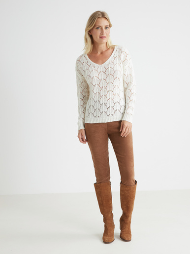 Pull avec mohair et laine - Daxon - Ecru
