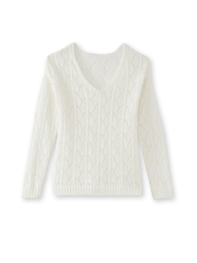 Pull avec mohair et laine - Daxon - Ecru