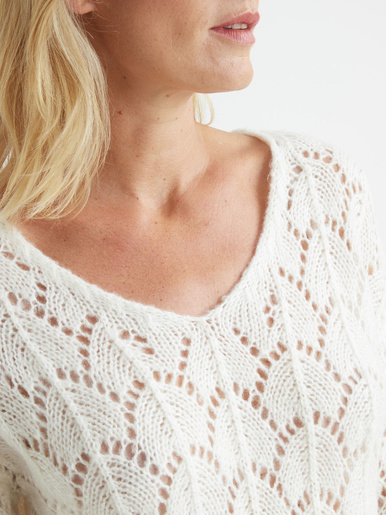 Pull avec mohair et laine - Daxon - Ecru