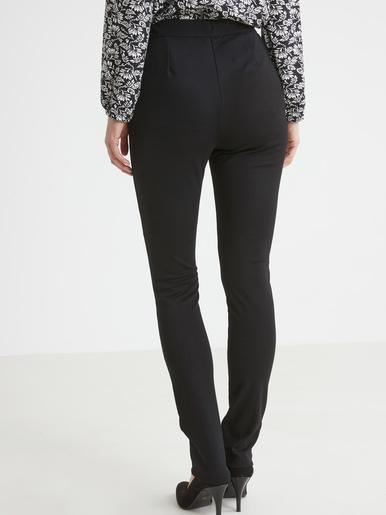 leggings femme en maille milano avec fausses poches zippees noir