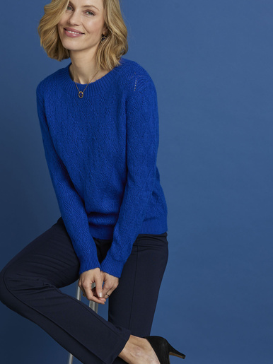 Pull maille fantaisie encolure ronde