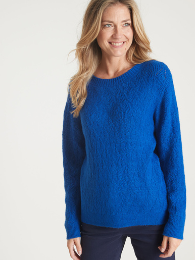 Pull maille fantaisie encolure ronde
