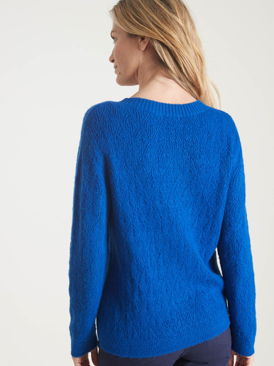 Pull maille fantaisie encolure ronde