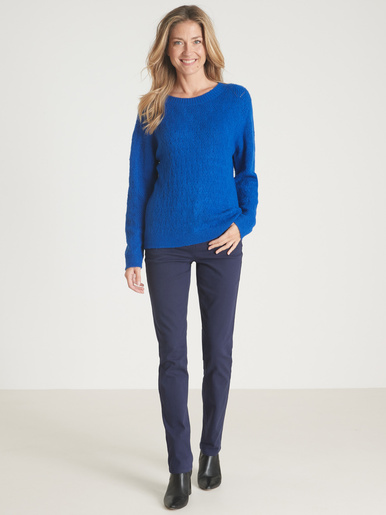 Pull maille fantaisie encolure ronde