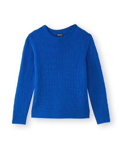 Pull maille fantaisie encolure ronde