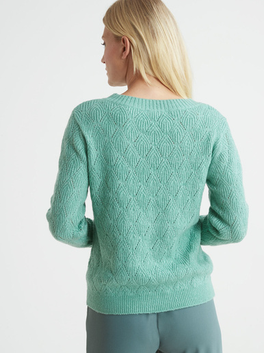 Pull maille fantaisie encolure ronde
