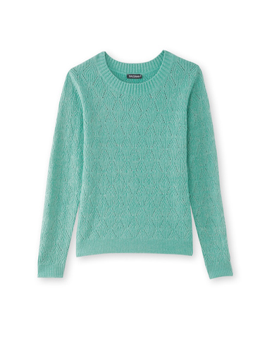 Pull maille fantaisie encolure ronde