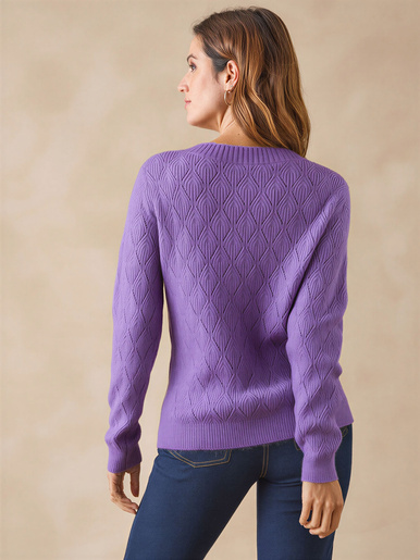 Pull maille fantaisie encolure ronde