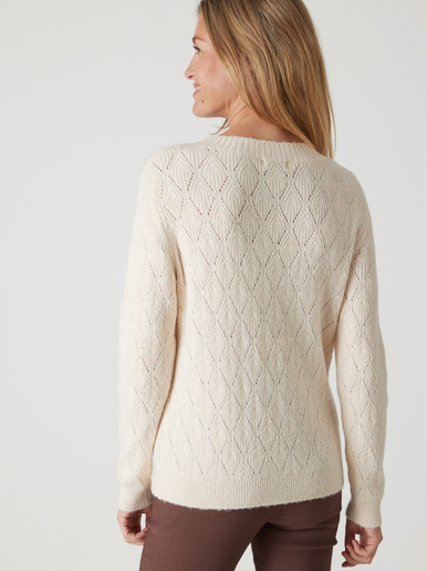 Pull maille fantaisie encolure ronde
