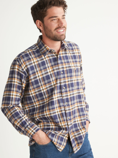 Chemise en flanelle épaisse - Daxon - Carreaux bleu