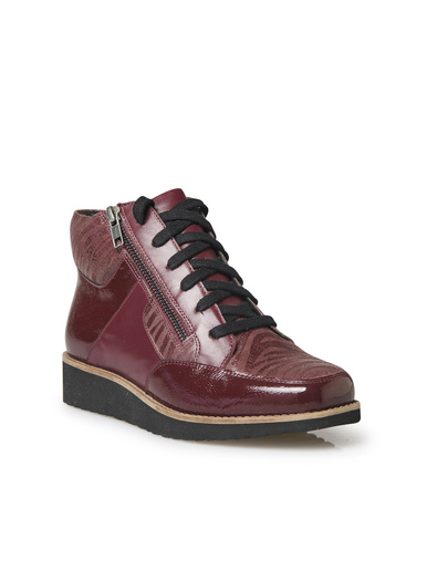 Boots à lacets cuir doublées suédine