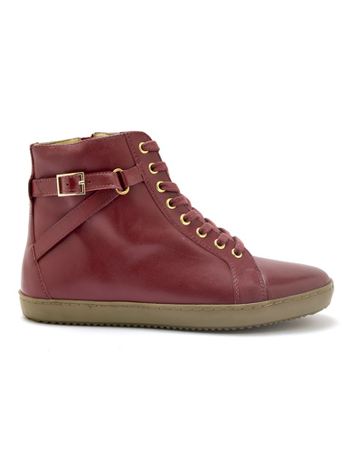 Sneakers montantes avec zip et lacets