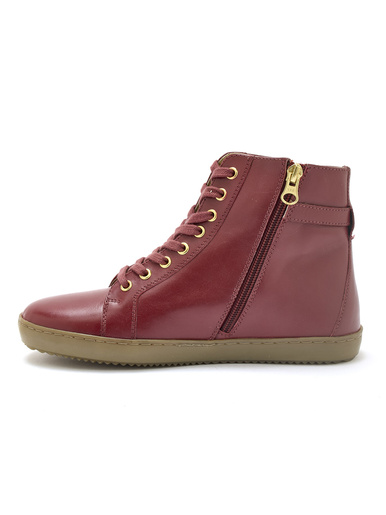 Sneakers montantes avec zip et lacets