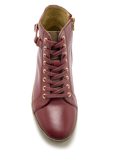 Sneakers montantes avec zip et lacets
