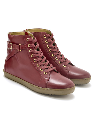 Sneakers montantes avec zip et lacets