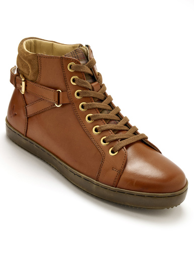 Sneakers montantes avec zip et lacets - Pédiconfort - Marron